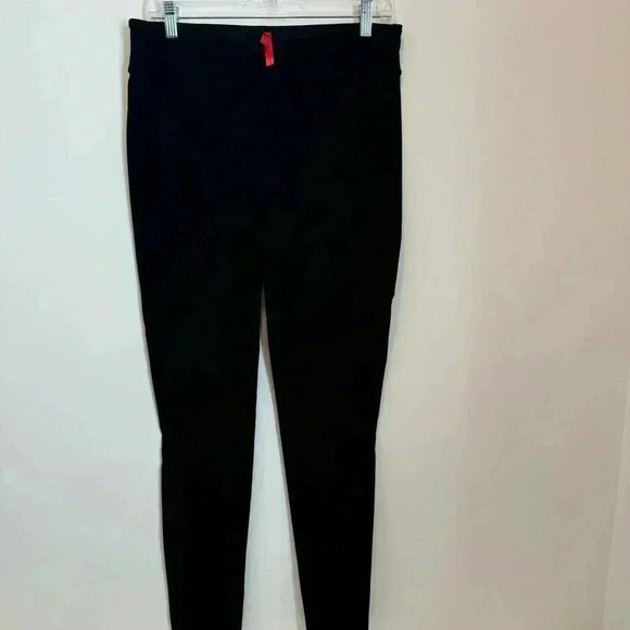 Spanx Micro Rib Knit Control Top Skimmer Leggings in Black Pants Women's Size XL - Picture 2 of 12